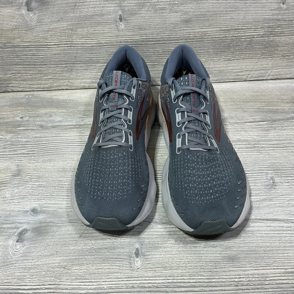 Brooks Glycerin 20 Mens Size 14 D Gray Orange Athletic Running Shoes Sneakers